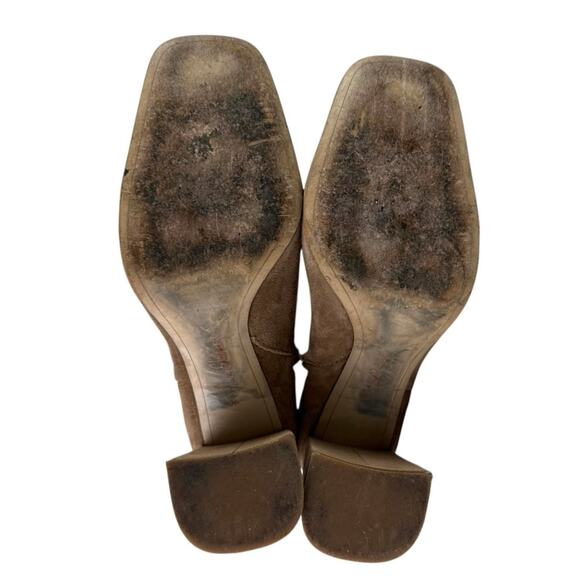 Sam Edelman Daria Women's Brown Suede Leather Square Toe Zipper Ankle Boots 8.5 - Picture 4 of 10